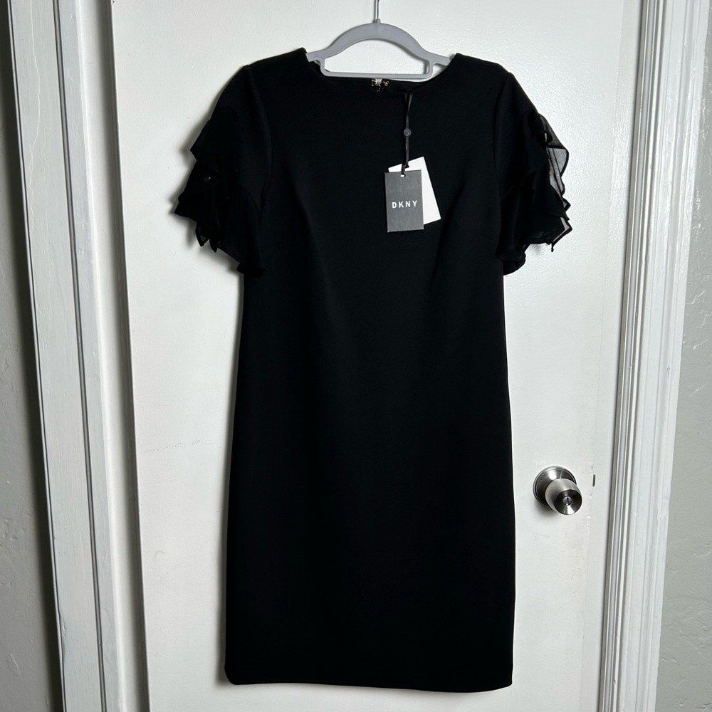 DKNY Women's Chiffon-Sleeve Shift Dress NWT